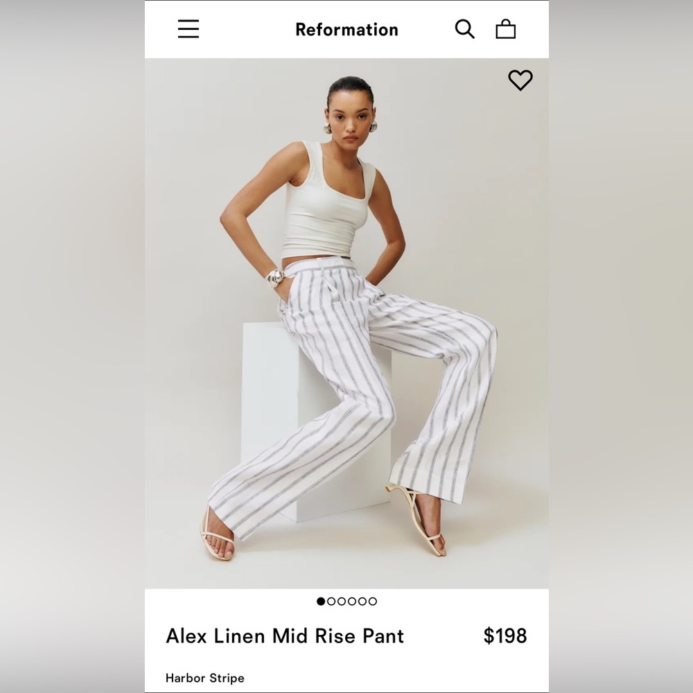 [100% NEW with tag] Reformation Alex Mid Rise Linen Pant